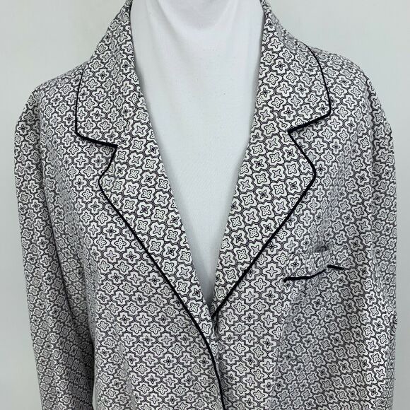 Nordstrom Lingerie Pajama Shirt Women Plus Size 2X Notch Collar Button Night Top - Picture 3 of 10